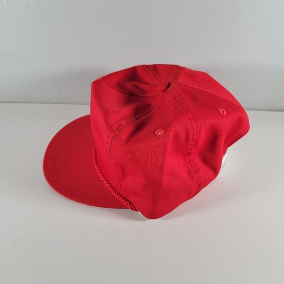 Vintage Truckers Hat Red Crown Lodge Rope Style Players Collection Strapback - Picture 2 of 7